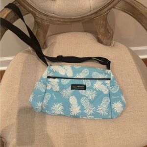 Blue Pineapple Print Crossbody Bag